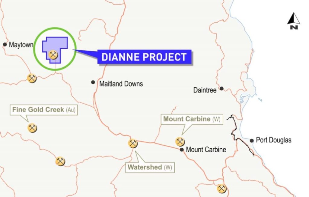 Dianne project map - Revolver Resources - copper and gold