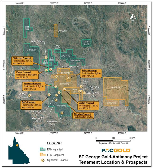Pacgold backs St George gold and antimony project